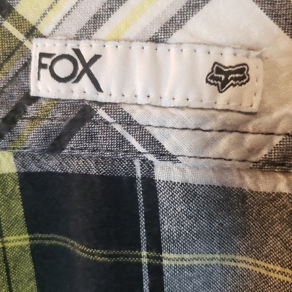 FOX Racing Ladies Button Front Plaid Shirt. Pocket Bling. Size XS - Picture 7 of 8